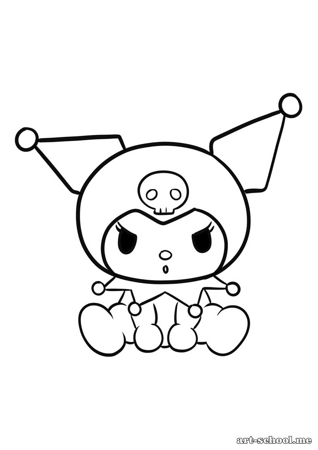 Kolorowanka: Kuromi siedzi