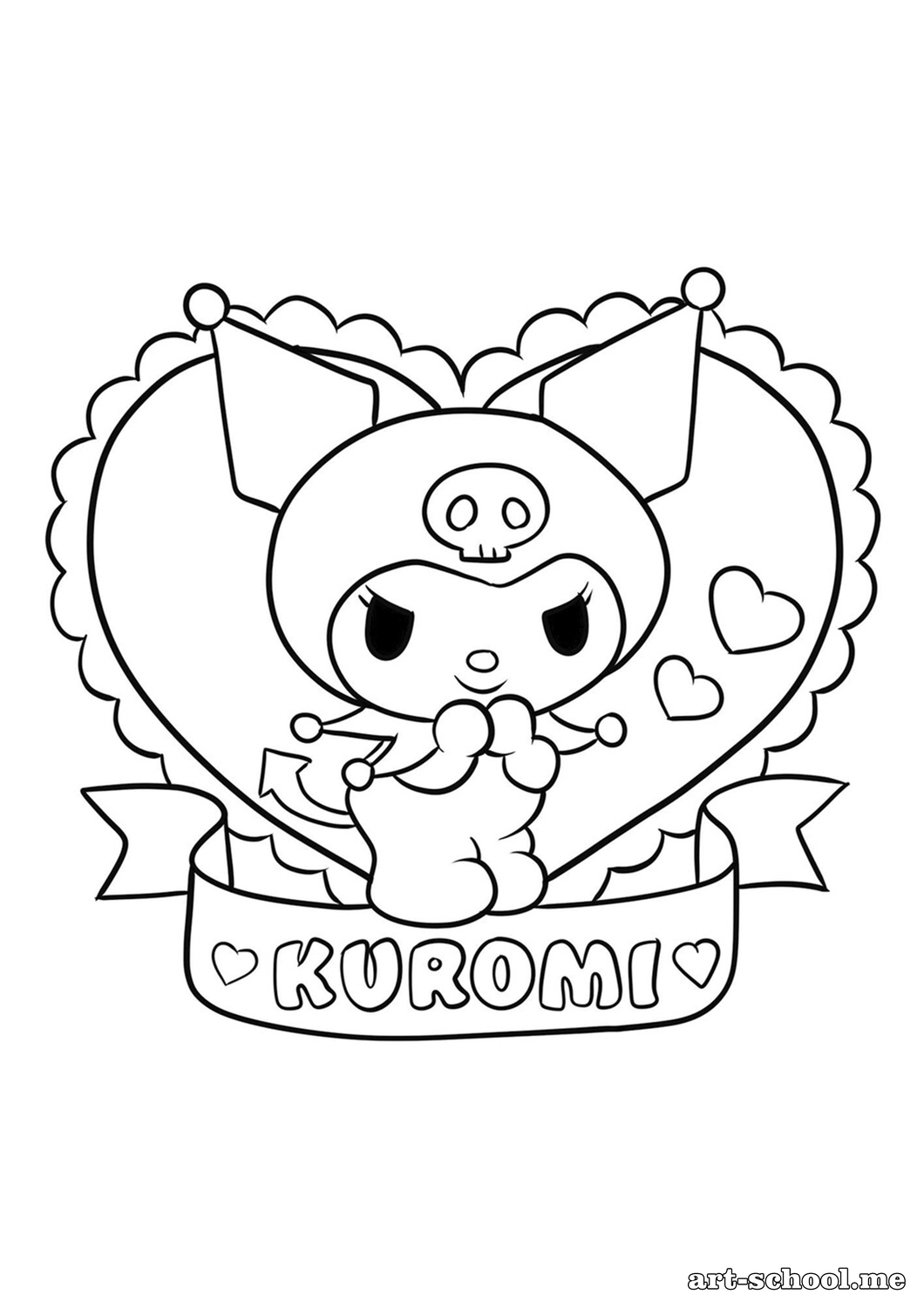 Kolorowanka Kuromi – walentynka