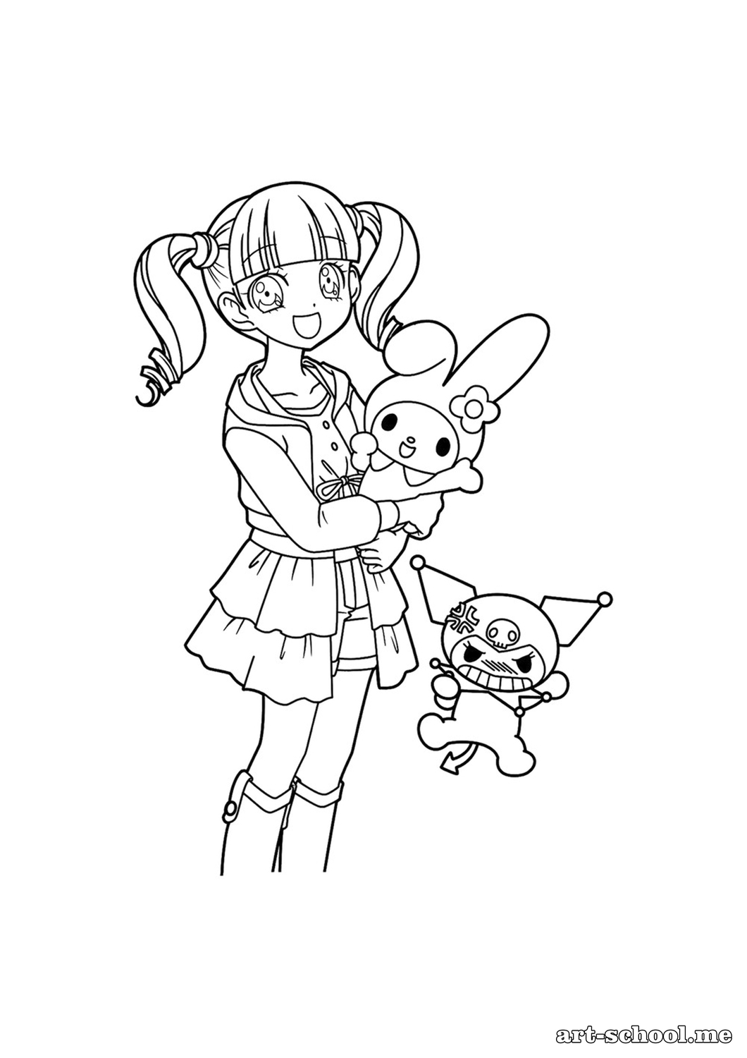 Kolorowanka My Melody, Kuromi i Uta Yumeno